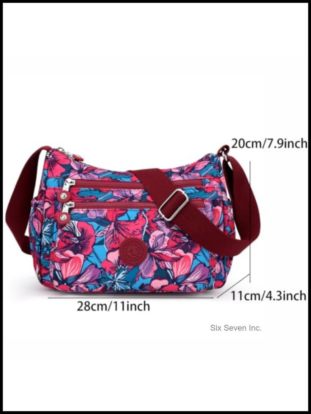 Women's Nylon Crossbody Bag Multi-Pocket Waterproof Shoulder Purse - Picture 3 of 5